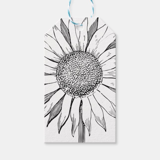 Illustrerad solros presentetikett (Framsidan)