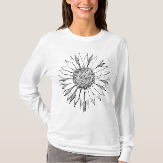 Illustrerad solros t shirt