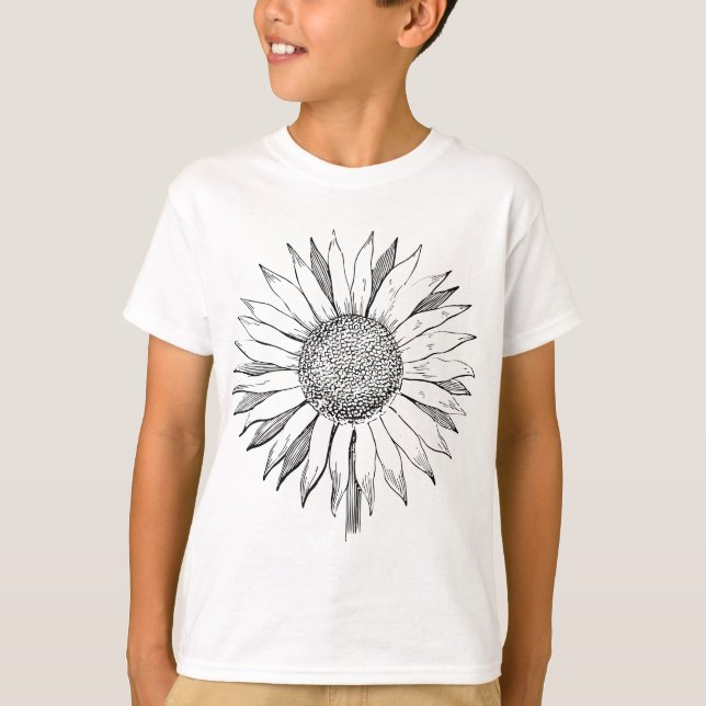 Illustrerad solros t shirt (Framsida)