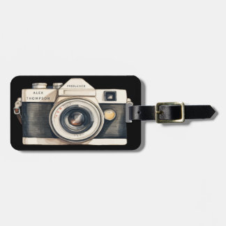 Illustrerad spegelreflexkamera professionell fotog bagagebricka