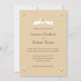 Illustrerad Tecknad par Porträtt Bröllop Inbjudningar