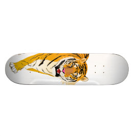 Illustrerad tiger mini skateboard bräda 18,7 cm