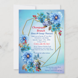 Illustrerad vattenfärgsblomma Måne, par duschar Inbjudningar