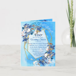 Illustrerad vattenfärgsdusch för par av Måne-blomm Inbjudan