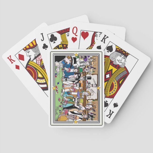 Illustrerad "vilda westernpokerlek" som leker kort spel kort (Baksidan)