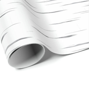 Illustrerad vit Grått Birch Bark Inspired Mönster Presentpapper