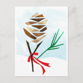 Illustrerad vykort för helgdag för gräskottejul