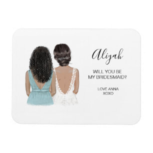 Illustrerad Will you be my bridesmaid magnet
