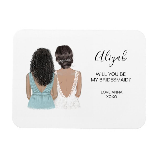 Illustrerad Will you be my bridesmaid magnet (Horisontell)
