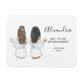Illustrerad Will you be my bridesmaid magnet