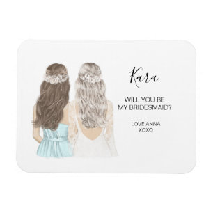 Illustrerad Will you be my bridesmaid magnet
