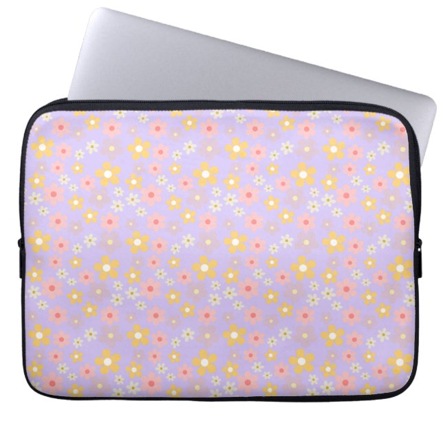 Illustrerade blommor laptop fodral (Framsidan)