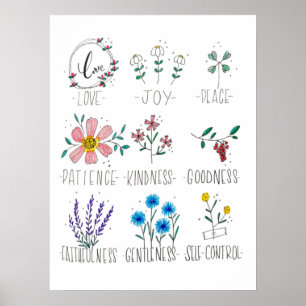 Illustrerade blommor poster