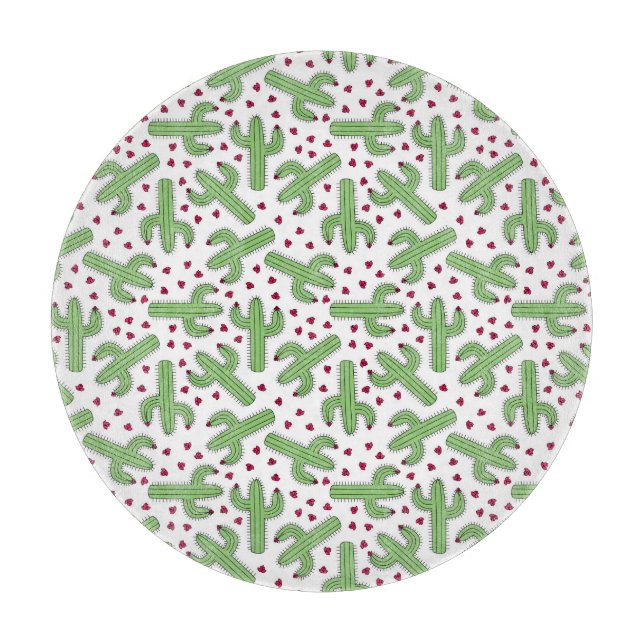 Illustrerade Cactus & Rosa Flowers Mönster (Framsidan)