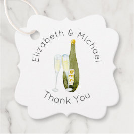 Illustrerade Champagne Toast Tacksamhetsetiketter Gåvor Etiketter