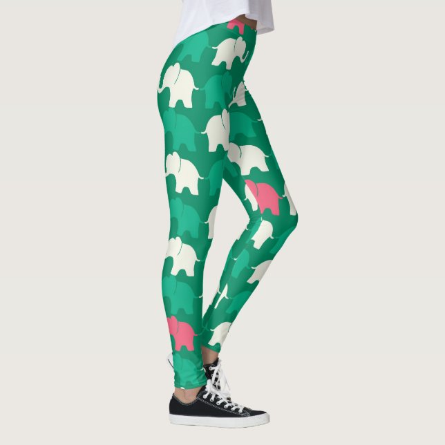 Illustrerade elefanter leggings (Höger)