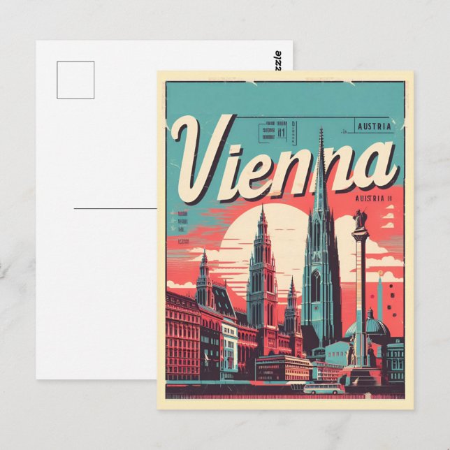 Illustrerade gåvor från staden Wien Vykort (Fram/baksida)