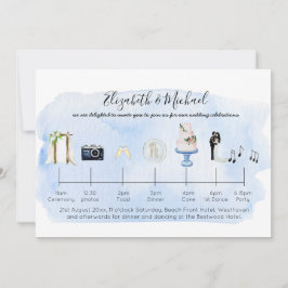 Illustrerade ikoner för tropisk båge - tidslinje inbjudningar