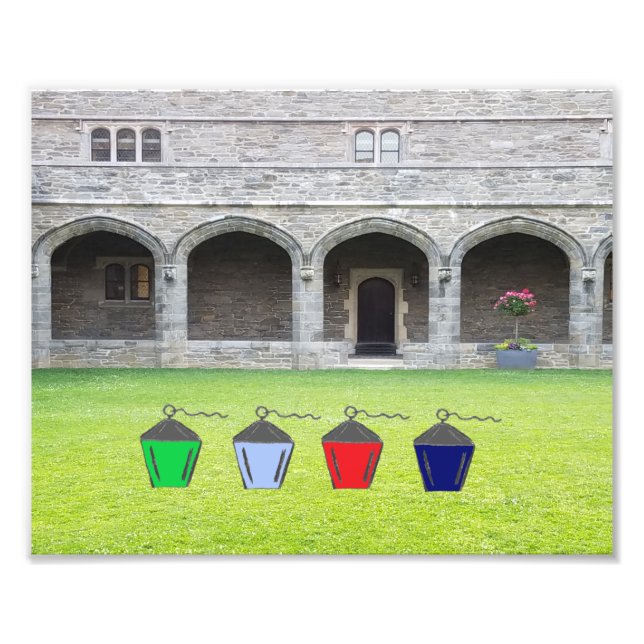 Illustrerade lyktor i Bryn Mawr Cloisters Fototryck (Framsidan)