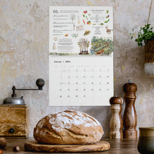 Illustrerade månatliga sysslor för hemman kalender