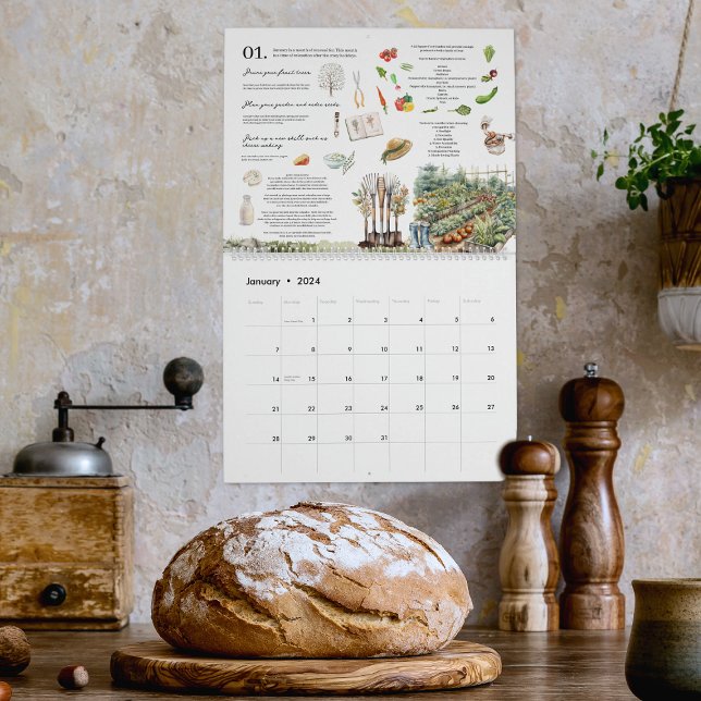 Illustrerade månatliga sysslor för hemman kalender (Skapare uppladdad)