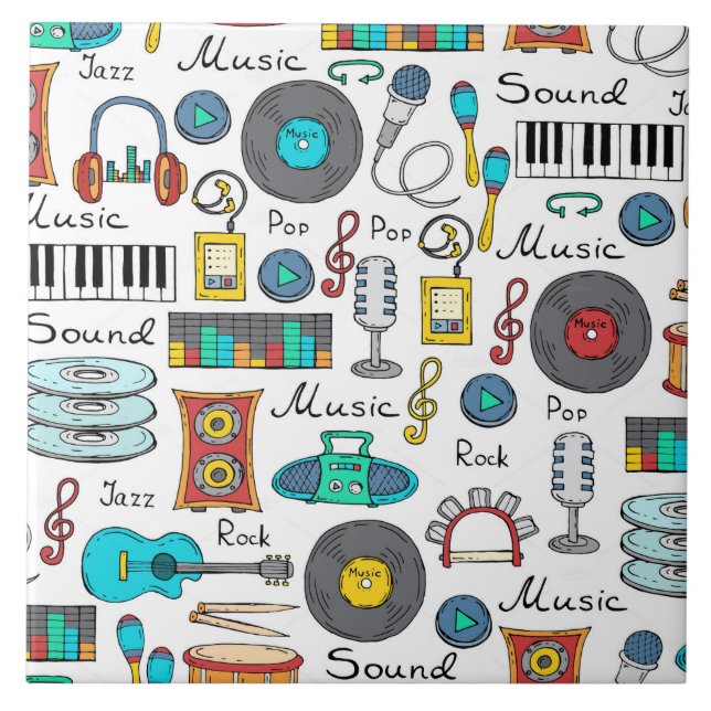 Illustrerade musikobjekt kakelplatta (Framsidan)