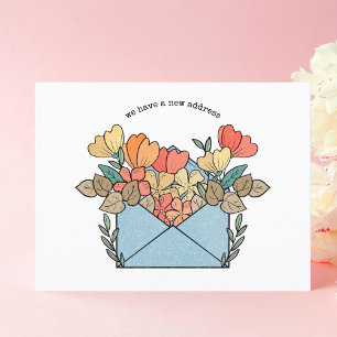 Illustrerade nya adress blommor vykort