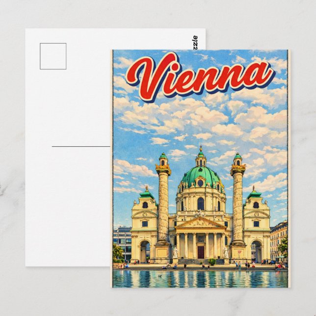 Illustrerade Wien stad Österrike presenter  Vykort (Fram/baksida)