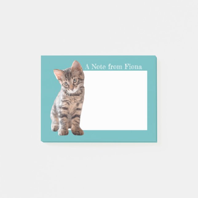 Illustrerat foto för personligtabby kattkattunge post-it block (Framsida)