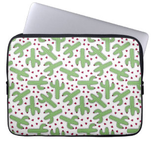 Illustrerat kaktus- & rosablommamönster laptop fodral