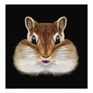 Illustrerat porträtt av Chipmunk. Fototryck