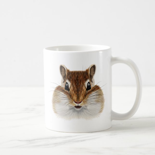 Illustrerat porträtt av Chipmunk. Kaffemugg (Höger)