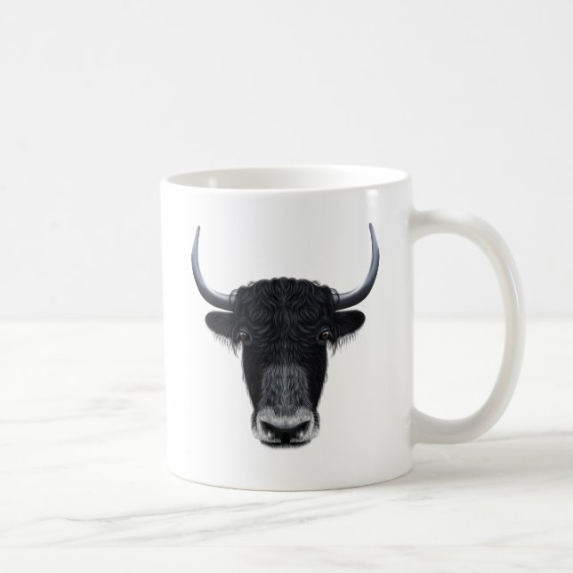 Illustrerat porträtt av inhemska yak. kaffemugg (Höger)