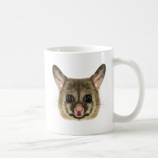 Illustrerat porträtt av kaffemugg