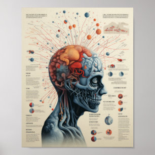 Illustriskt hjärndiagram - Minkowski-diagram Poster
