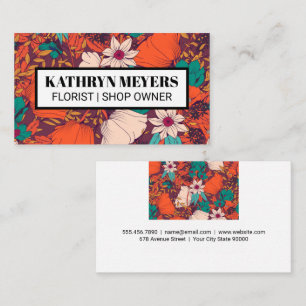 Illustrous Flowers Background Visitkort