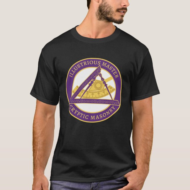 Illustrous Master Mason Cryptic Masonry York Rite T Shirt (Framsida)