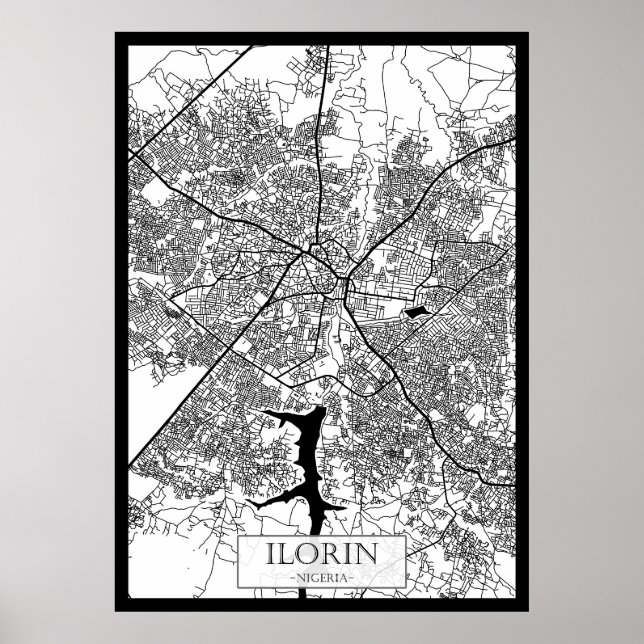 Ilorin Nigeria City Map Poster (Framsidan)