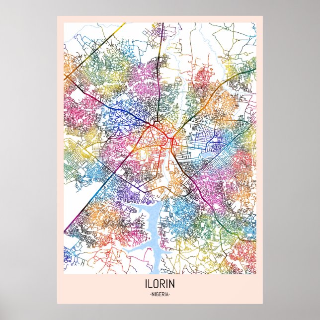 Ilorin Nigeria Stadskarta Poster (Framsidan)