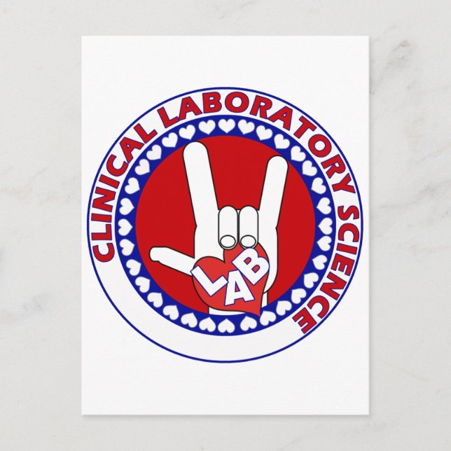 ILove LAB Round LABORATORY SCIENTIST Vykort (Framsida)