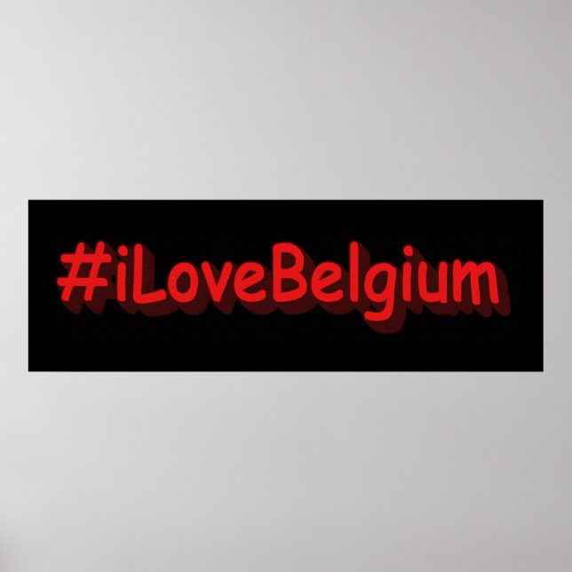 "#iLoveBelgium" Cute Design. Köp nu Poster (Framsidan)