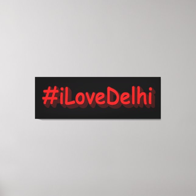 "#iLoveDelhi" Cute Design. Köp nu Canvastryck (Framsida)
