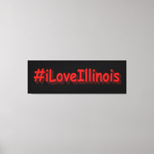 "#iLoveIllinois " Cute Design. Köp nu Canvastryck