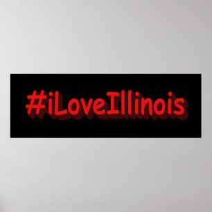 "#iLoveIllinois " Cute Design. Köp nu Poster