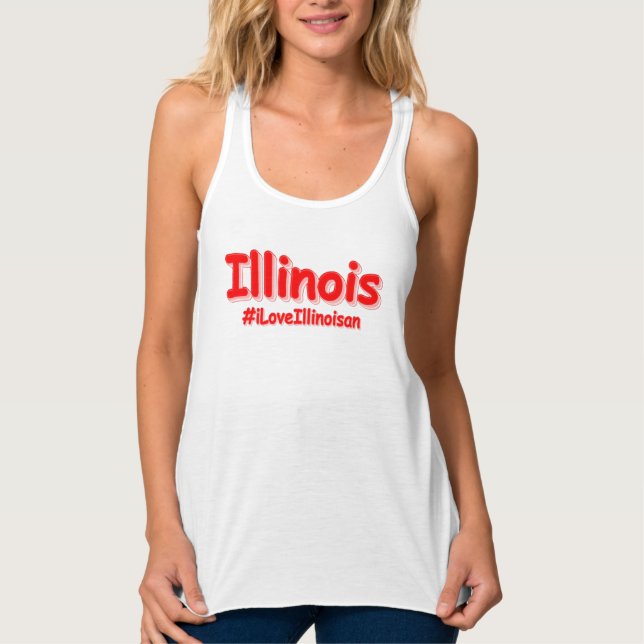"#iLoveIllinoisan " Cute Design. Köp nu Linne Med Racerback (Framsida)