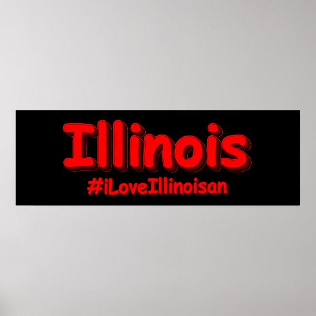 "#iLoveIllinoisan " Cute Design. Köp nu Poster (Framsidan)