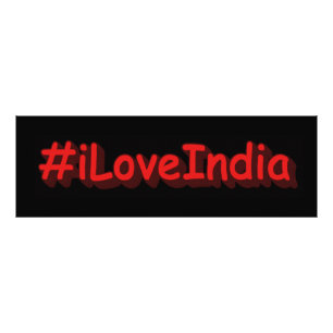"#iLoveIndia " Cute Design. Köp nu Fototryck