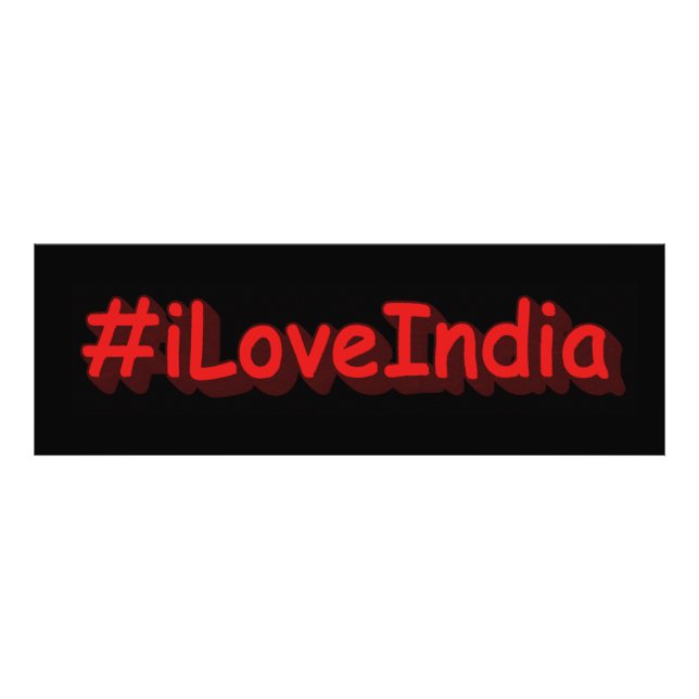"#iLoveIndia " Cute Design. Köp nu Fototryck (Framsidan)