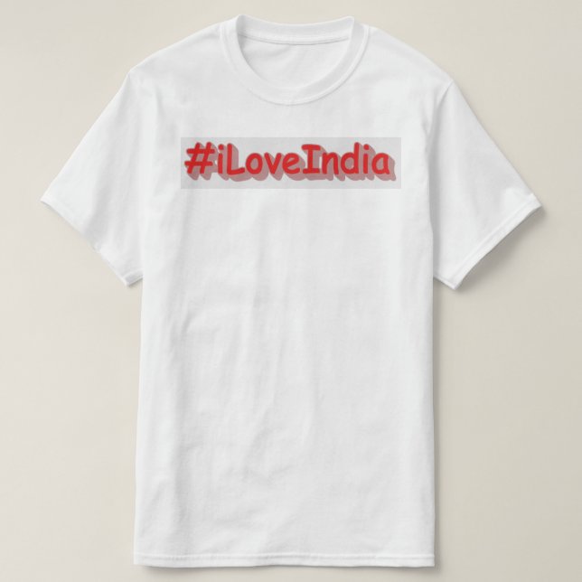 "#iLoveIndia" Cute Design. Köp nu T Shirt (Design framsida)