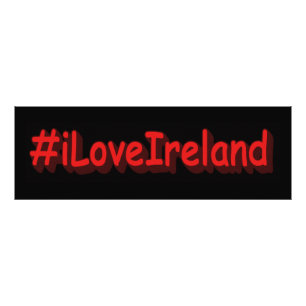 "#iLoveIreland" Cute Design. Köp nu Fototryck